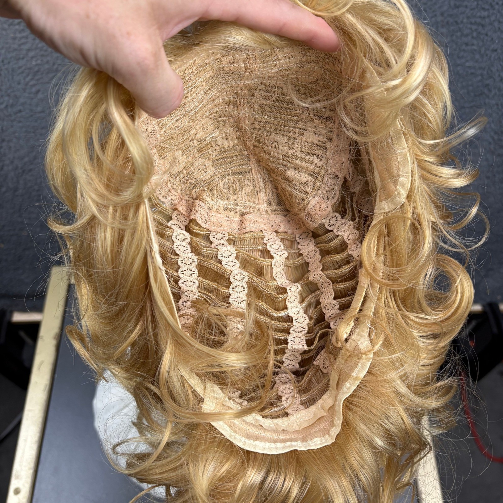 Short Curly Blonde Synthetic Wig Average Cap Size 21.5-22.5 Inch Golden Blonde