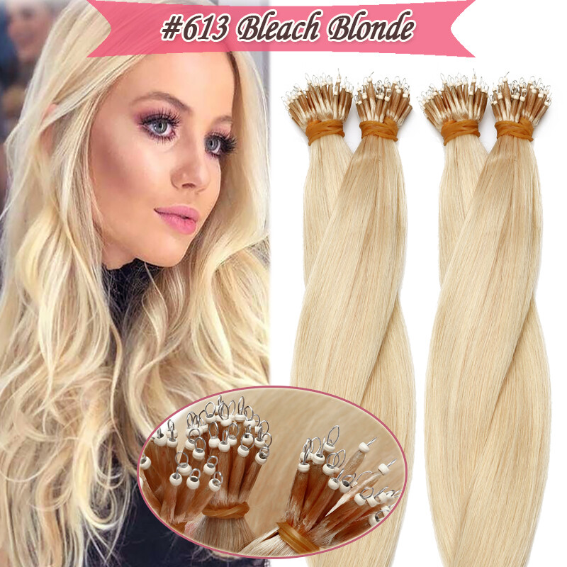 Mini Nano Ring Hair Extensions 100% Real Remy Human Hair 14/16/18/20/22/24 INCH