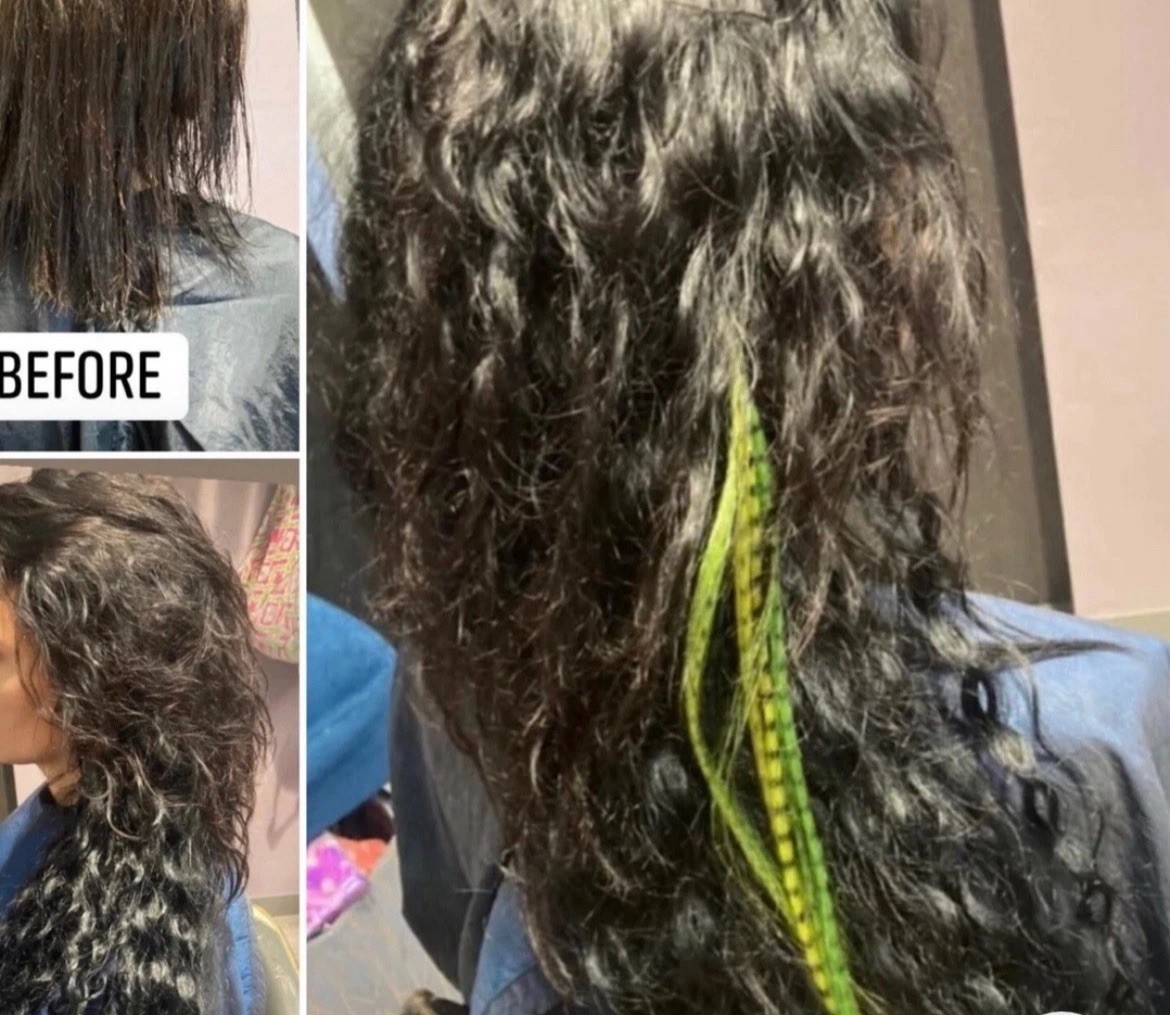 19” Tape in Black human hair 48g extensions curly 2b 2c remy 38 pc.donna bella