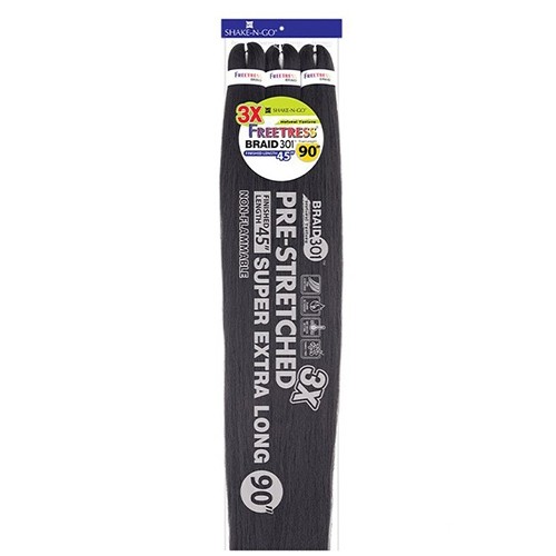 Freetress Pre-stretched braiding hair – 3X BRAID 301 90″(45″)