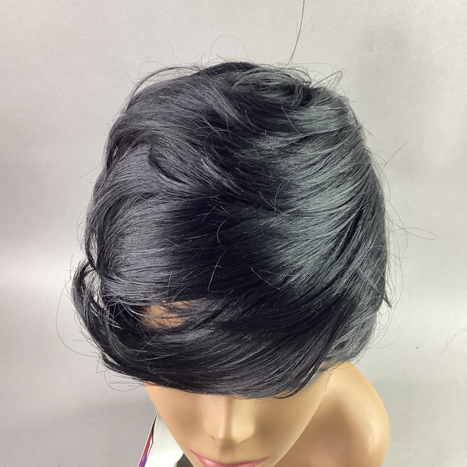 Halo Cutie Straight #1B Off Black Human Hair Blend Full Wig