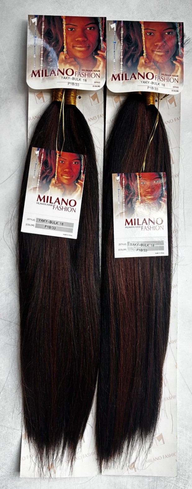 Human Hair Braiding Hair by Milano, Yaki Hair 19-20″ Long, 2-Pack Bundle, p1B/33