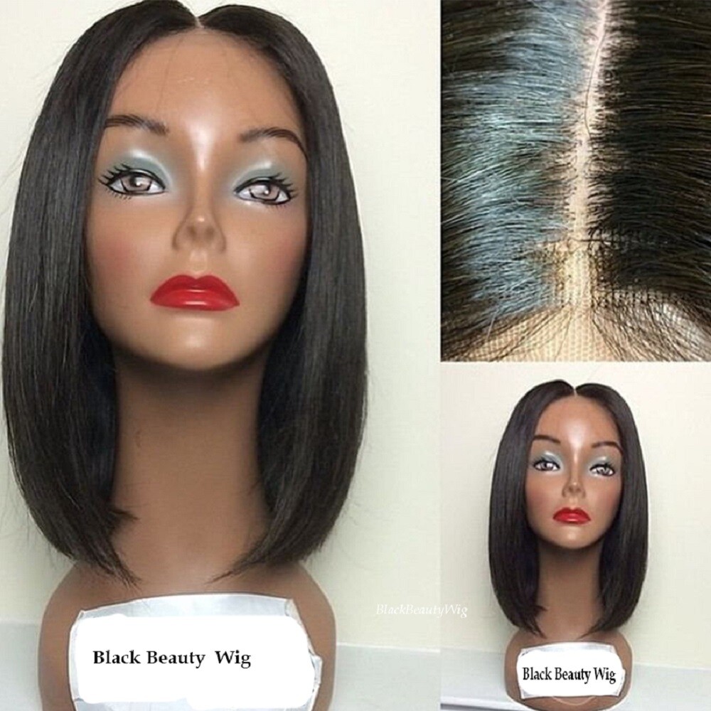 Short Bob 5×5 Silk Top Full Lace Human Hair Wig Brazilian Hair Silk Base Bob Wig
