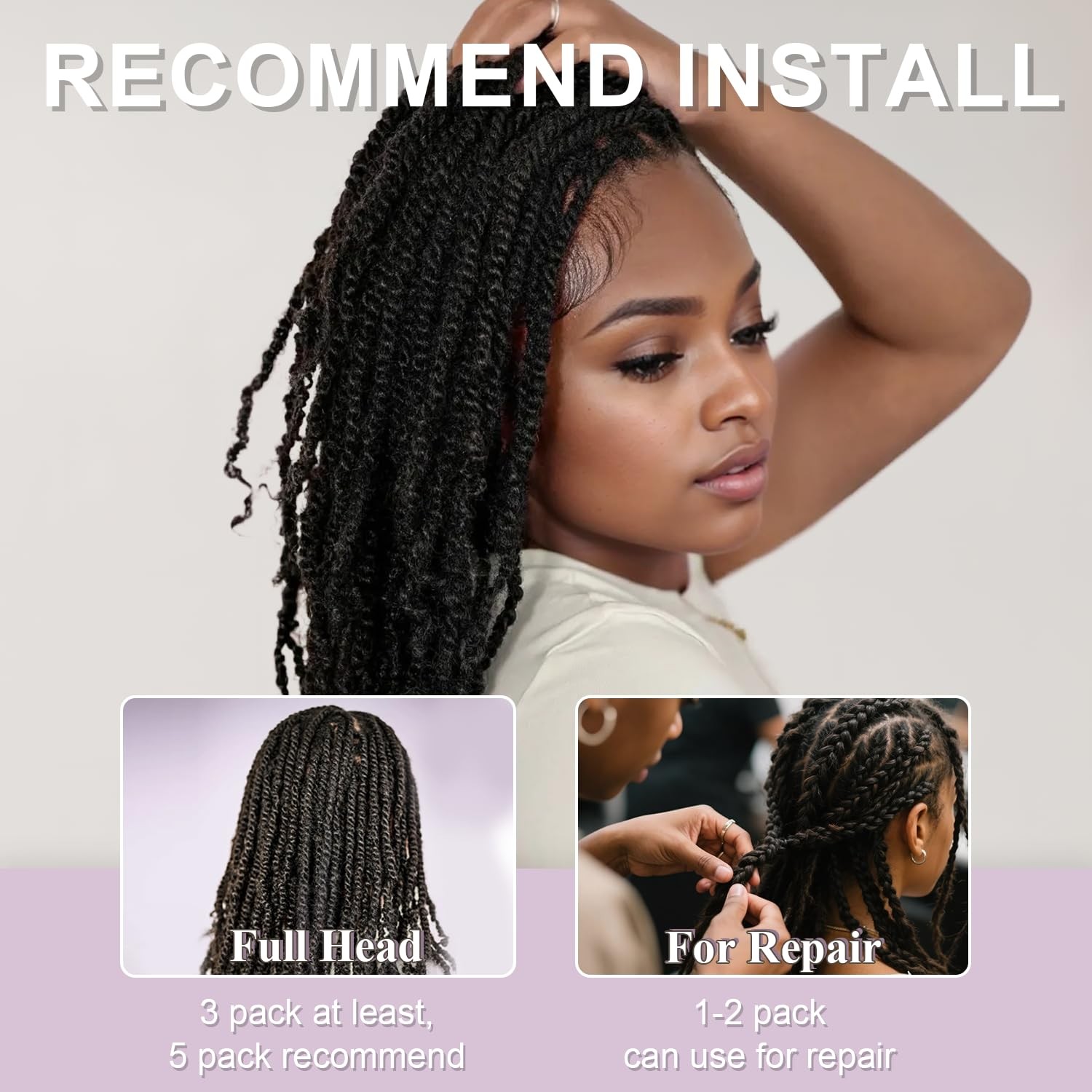 Lovenea Afro Kinkys Bulk Human Hair For Twists Braiding Repair Loc 50