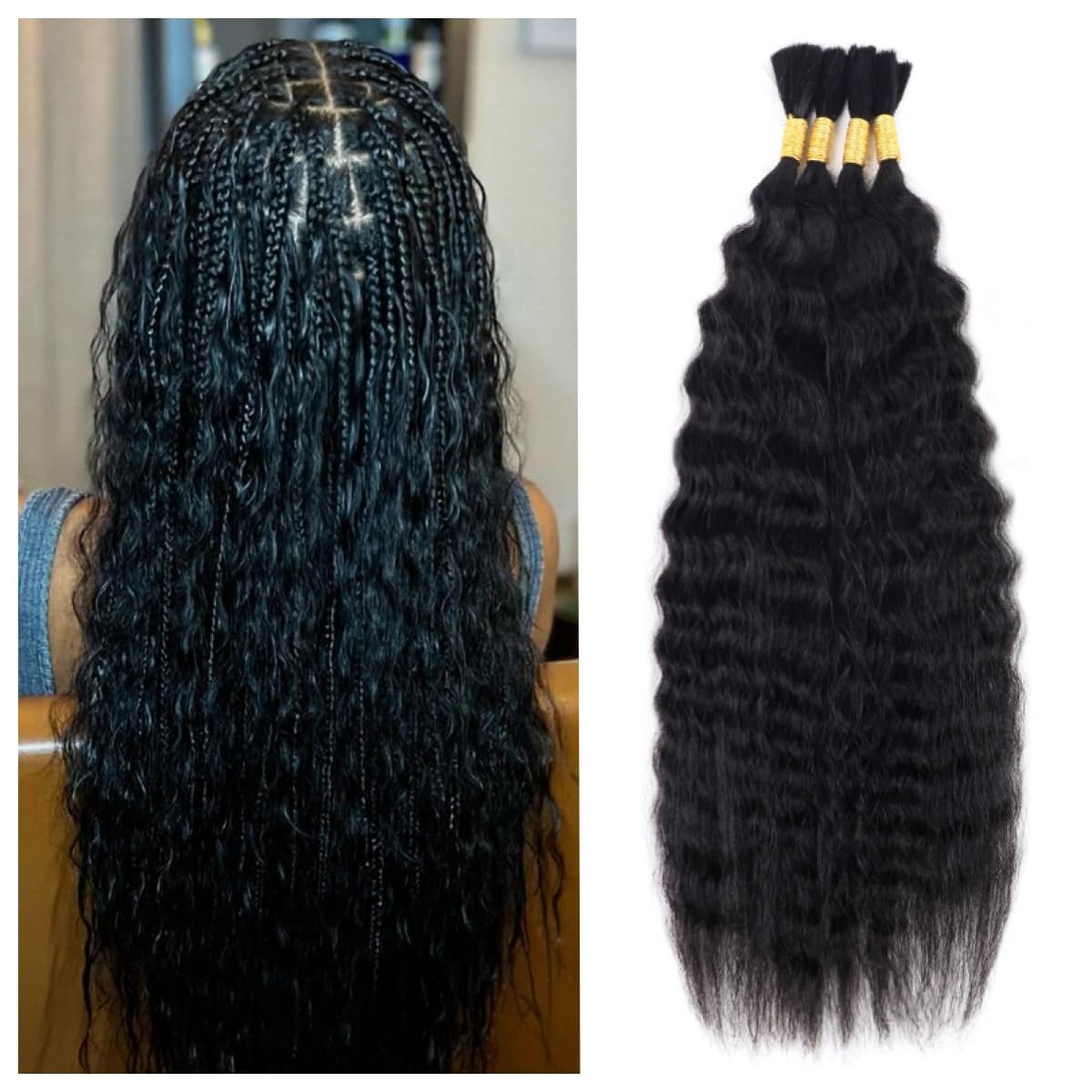 Wet and Wavy Human Braiding Hair Super Wave Bulk Human Hair for Braiding No Weft