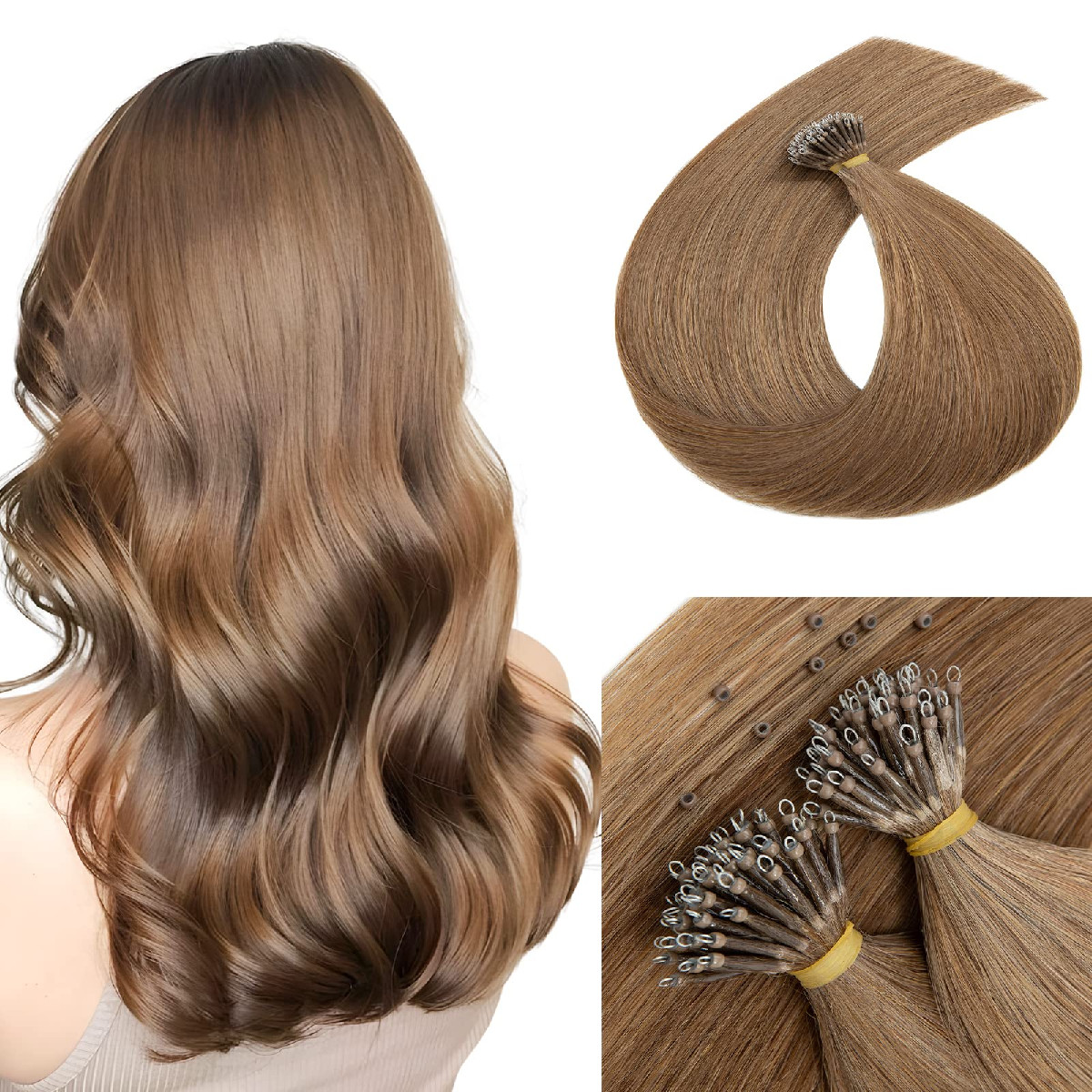 My-Lady Nano Bead Hair Extensions Human Hair Invisible Nano Ring Hair