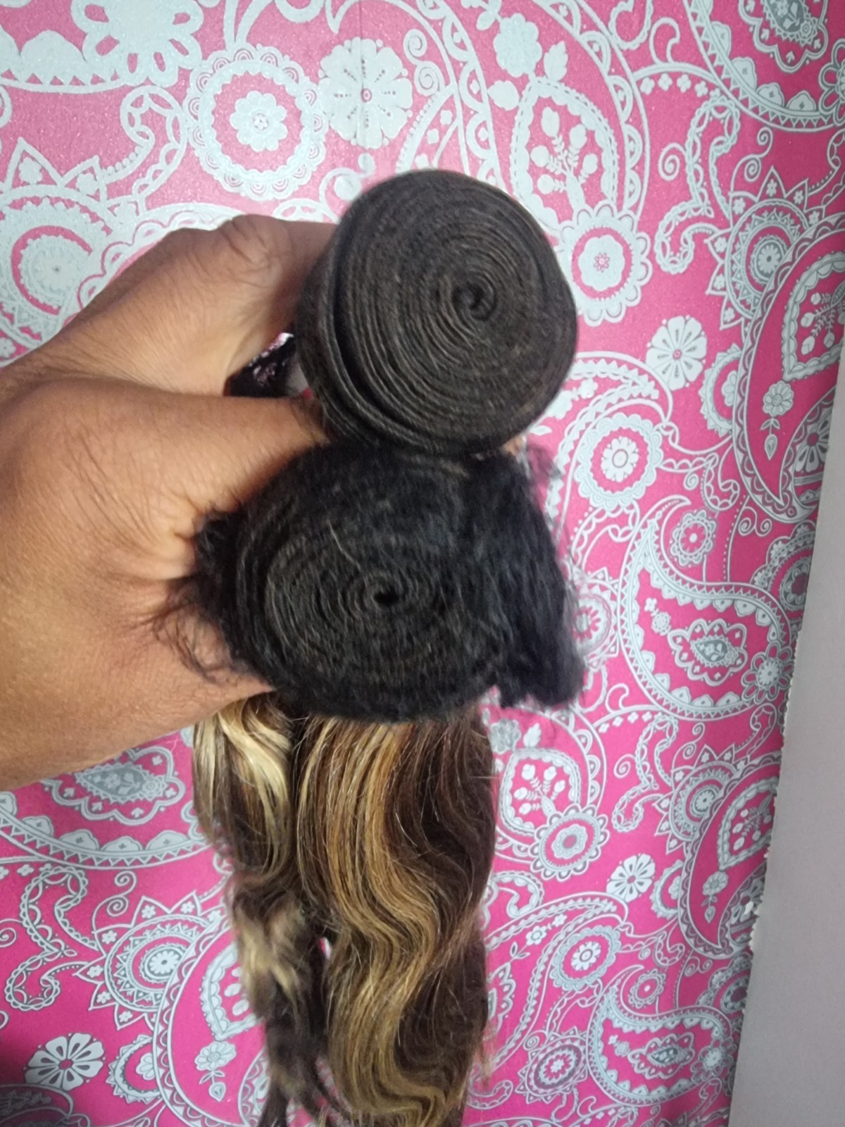 12AA P4/27# PIANO BALAYAGE RAW BRAZILIAN VIRGIN HUMAN HAIR BODY WAVES 200g 18+18