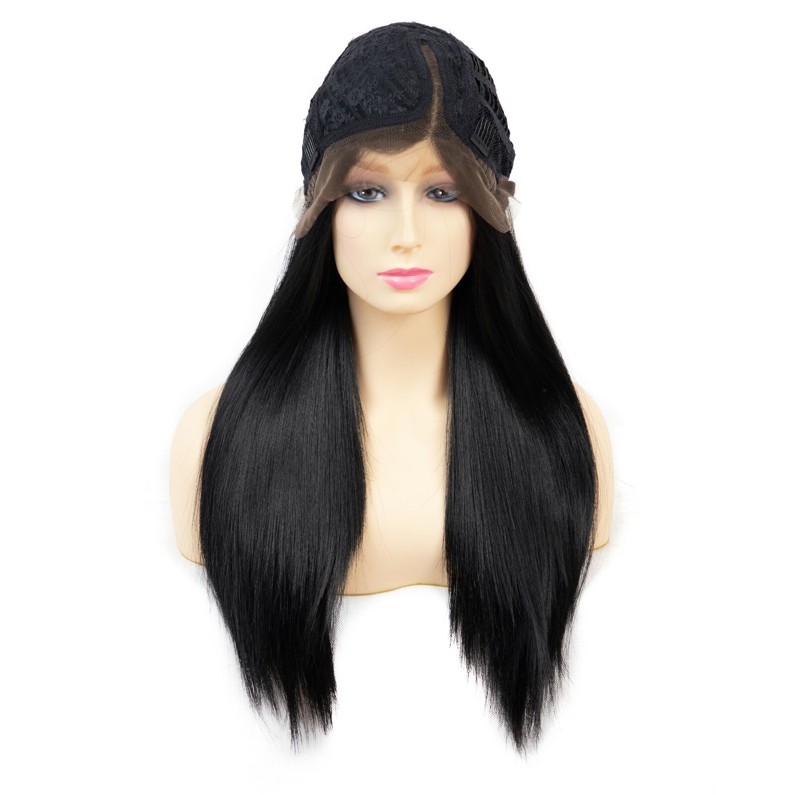 Onedor 24″ Kanekalon Hair 130% Density Straight Lace Front Side Part Long wig