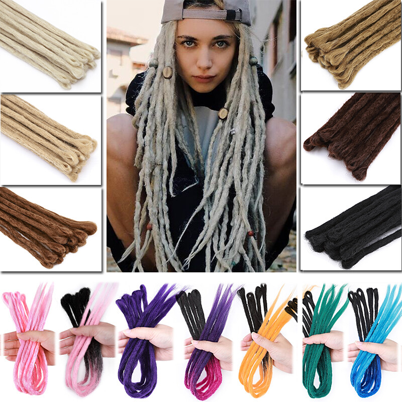 Woman Full Head Dread Lock Crochet Dreadlocks Hair Extensions 24″ Long As Human