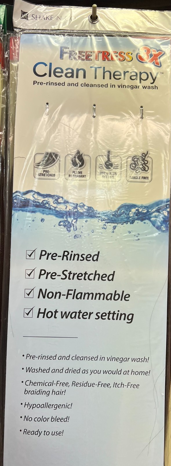Freetress 3x Clean Therapy 52″ Color 1 . Pre-rinsed and cleansed in vinegas wash