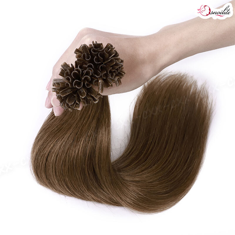 100G Pre Bonded Glue U Nail Tip Keratin Fusion Remy Human Hair Extensions 200PCS