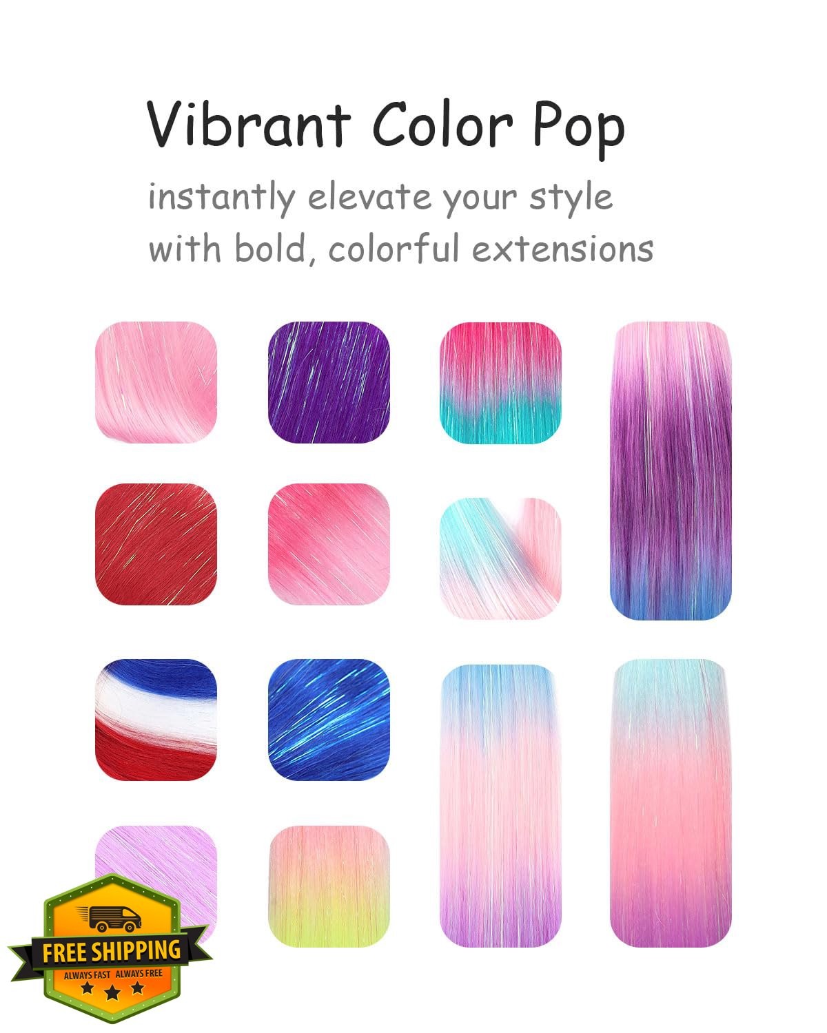 NOTICEME Dark Purple Ponytail Extension 18 Inch 2 Pack