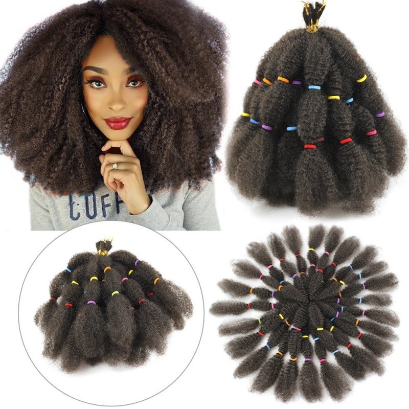 Afro Kinky Curly Hair for Crochet & Braiding Styles, Nat Blk, 12″, 10 Roots