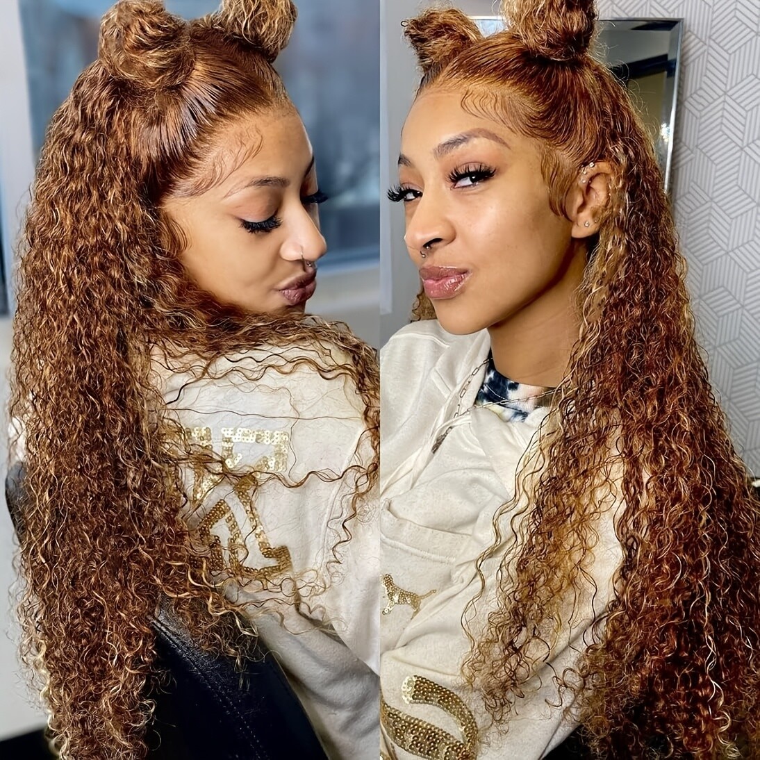 26″ Tube-Wrapped Curly Wig (Piano Color) – Glam, Party Looks & Daily Styling