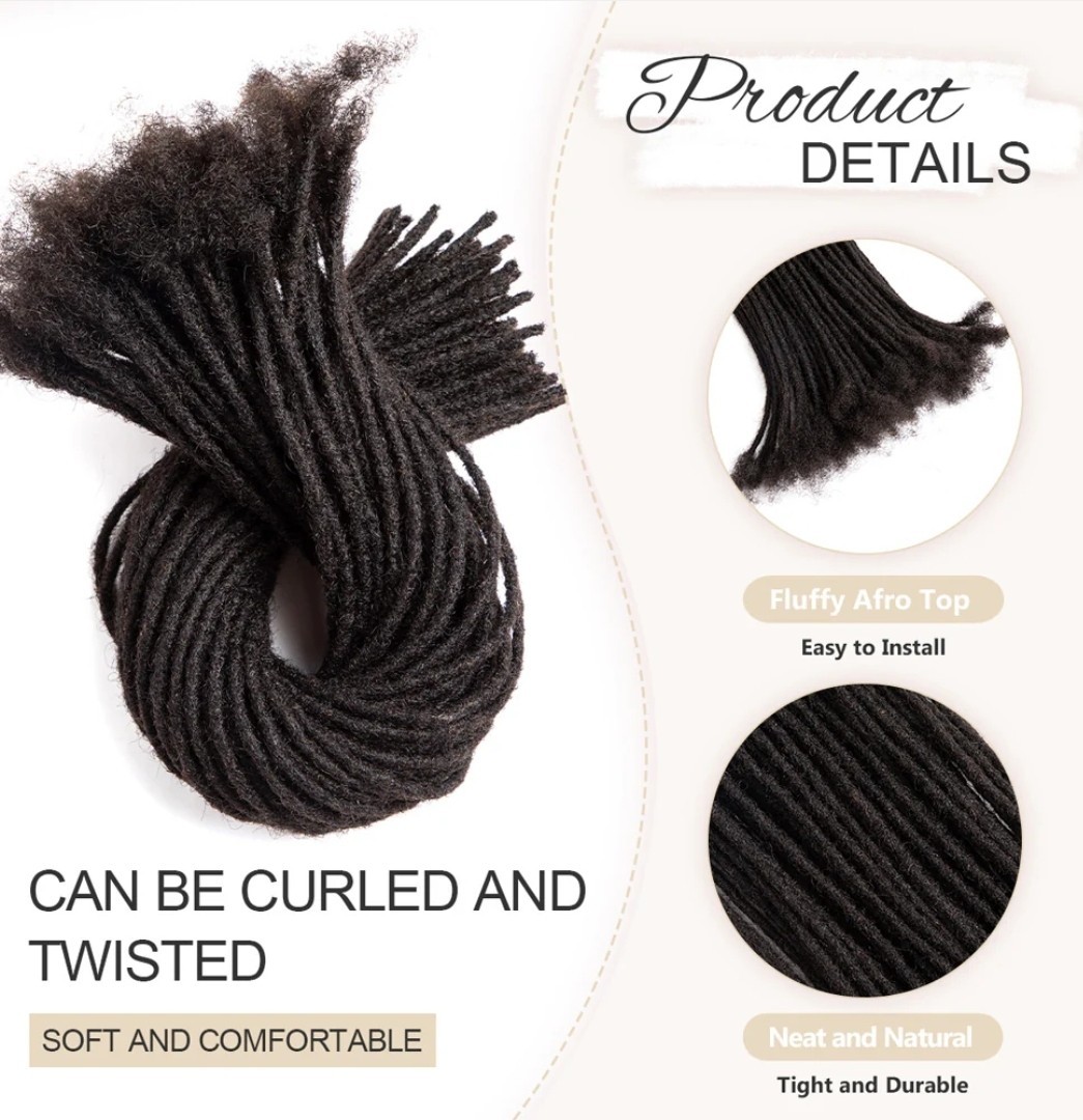 12″DAIXI Handmade Interlocking Locs 100% Real Human Hair Micro Loc Extensions