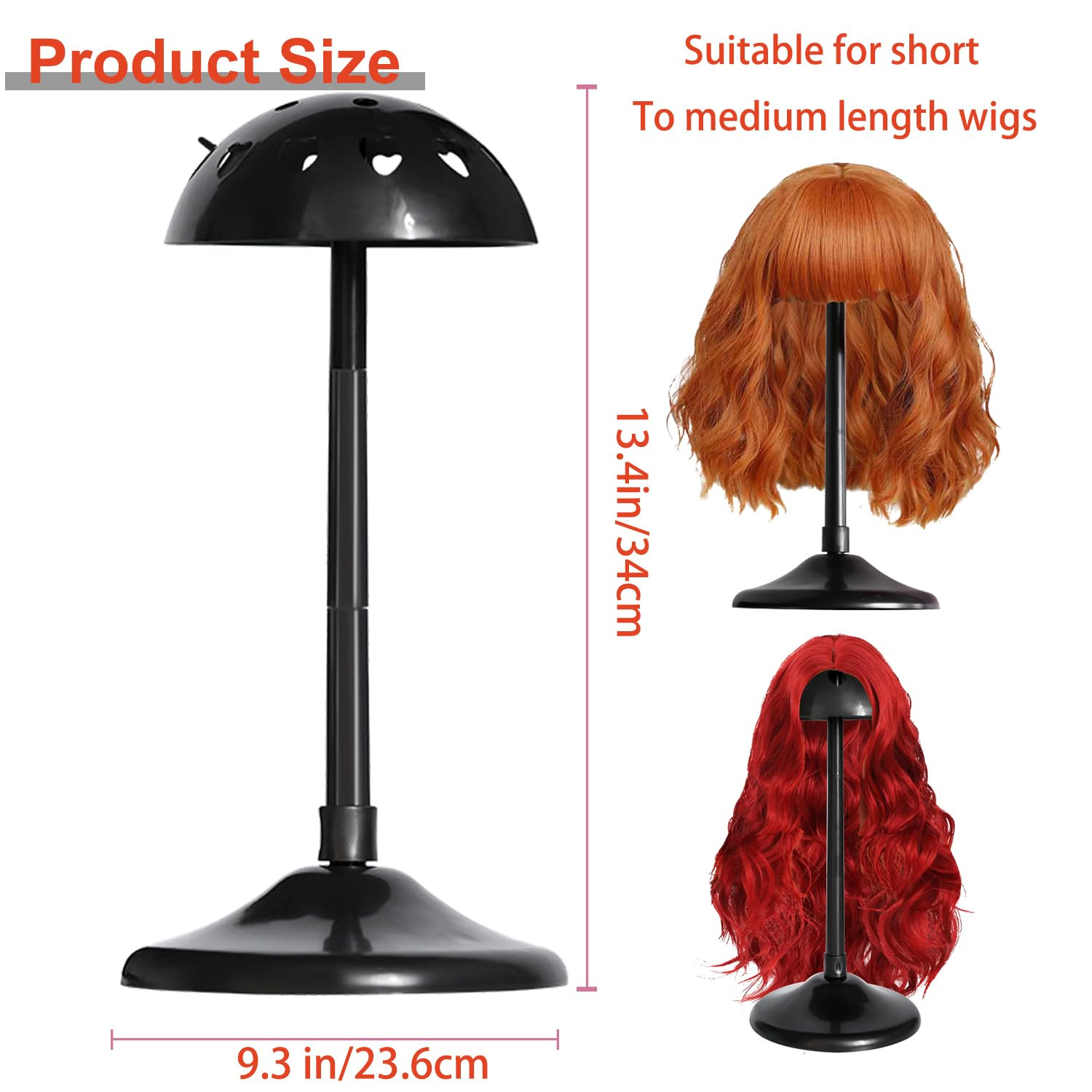 Wig Stand Adjustable Wig Holder with Lace Non-Slip Wig Head Display for Styling