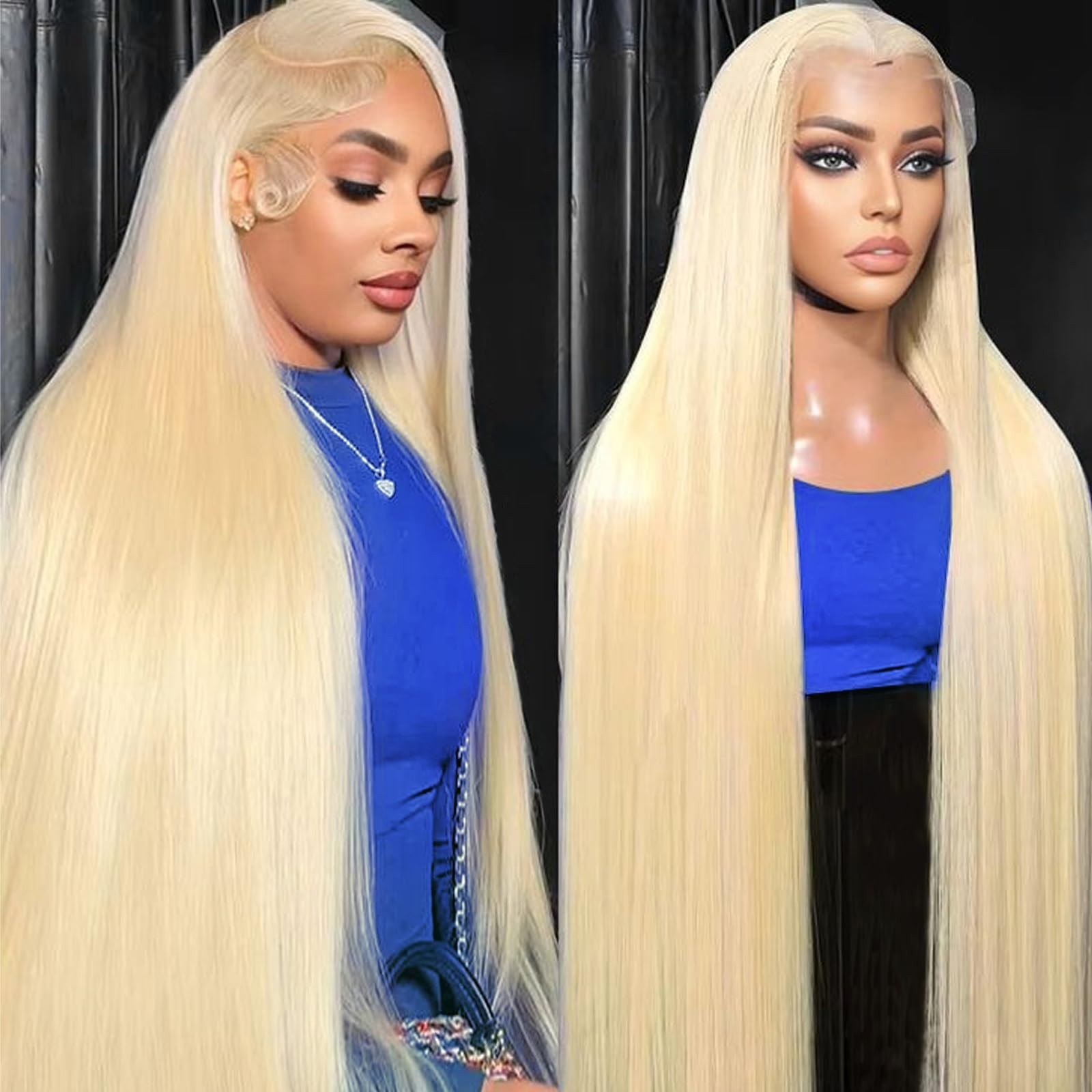 32″ 200 Density Blonde Lace Front Wig, HD Transparent, Straight, Pre-Plucked, Gl