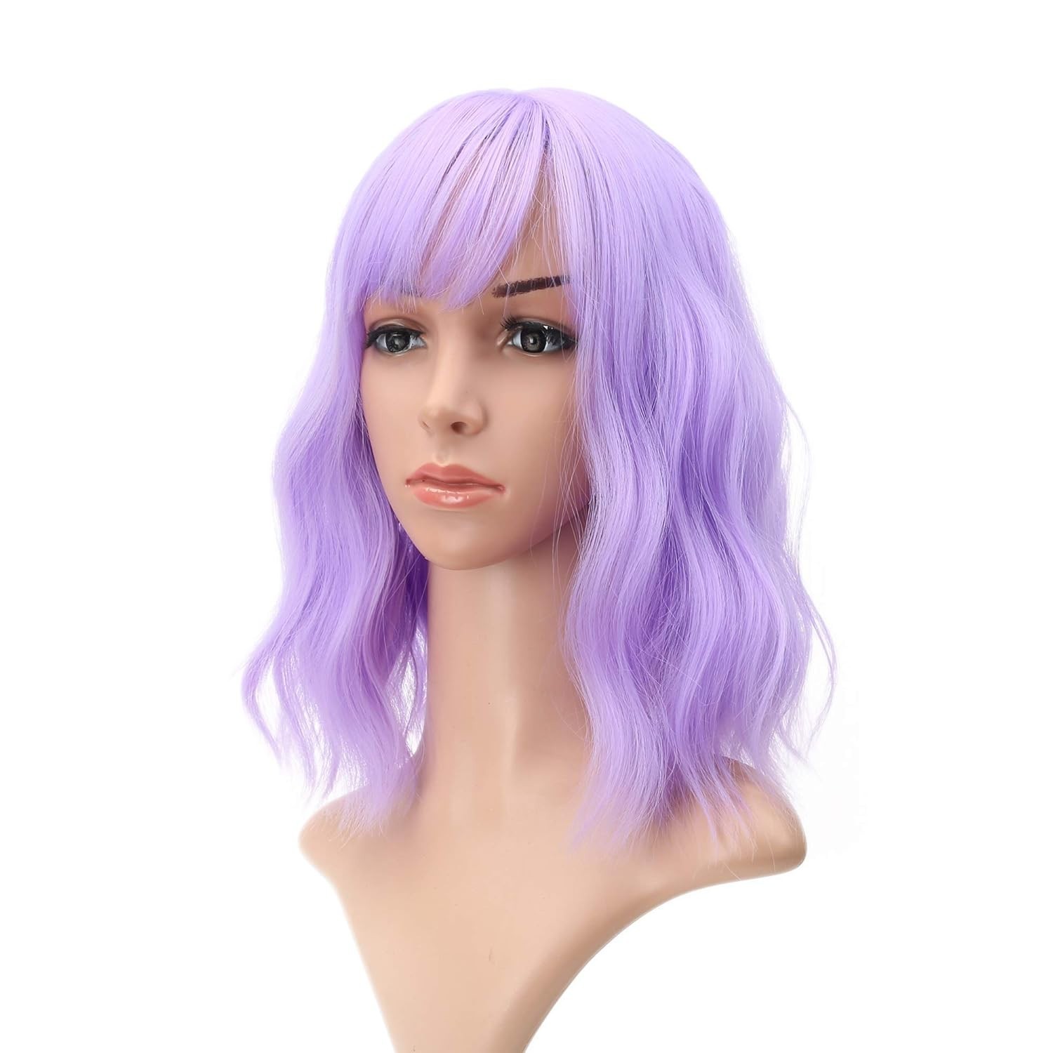 12″ Purple Curly Wavy Wig for Women Halloween Cosplay 88E081789