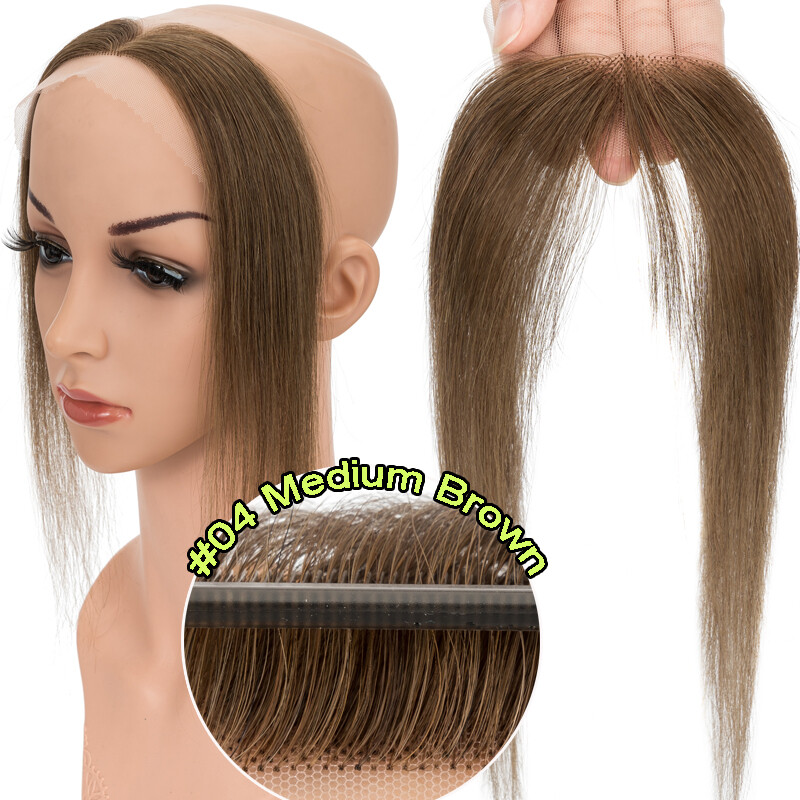 FULL LACE HAND-TIED FRONT Forehead HAIRLINE HUMAN HAIR PATCHES Hairpiece Topper
