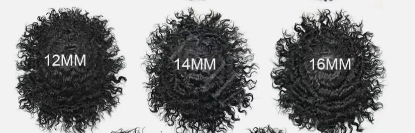 Full Lace Afro Curl Mens Toupee African American Human Black Hair Curly Systems