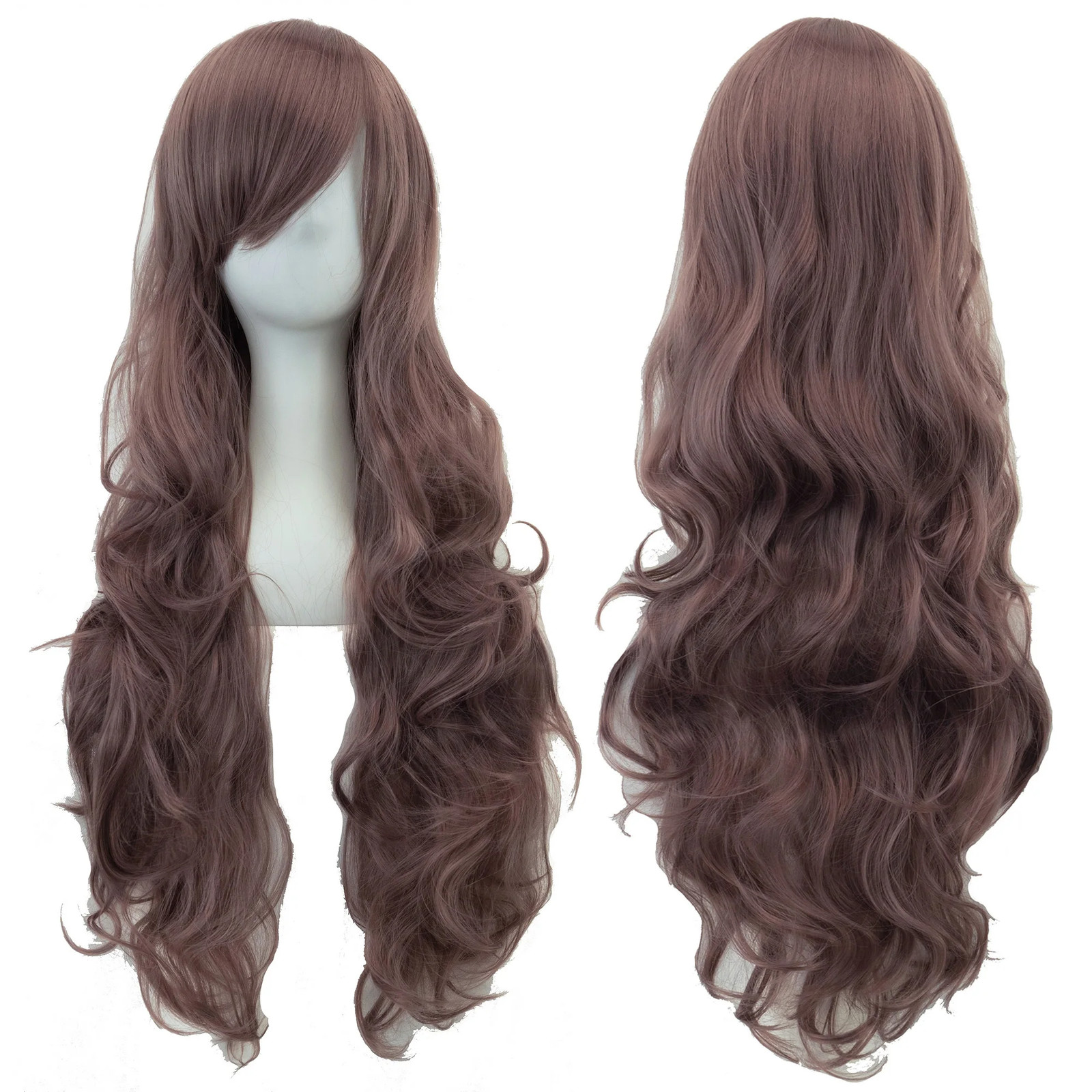 Soowee Curly Long Synthetic Green Wig Pink Black Party Cosplay Wigs Women