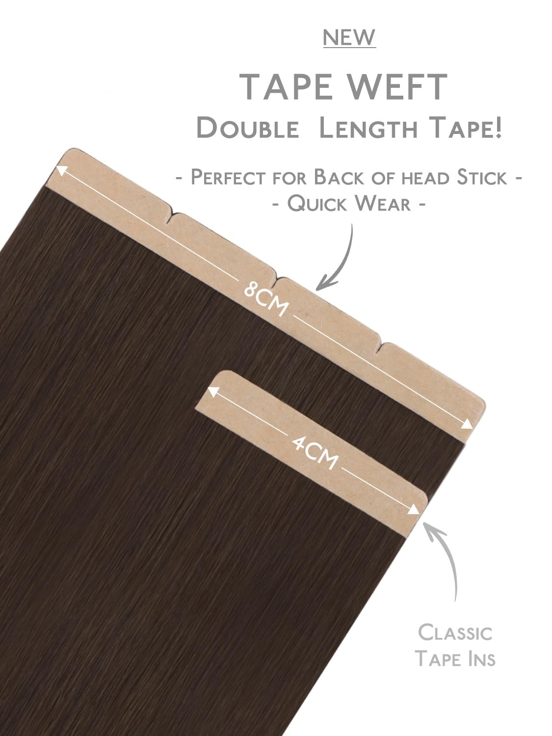 Tape in Hair Extensions 20 Inch 20g 4pcs Chocolate Brown 8cm – Invisible Remy