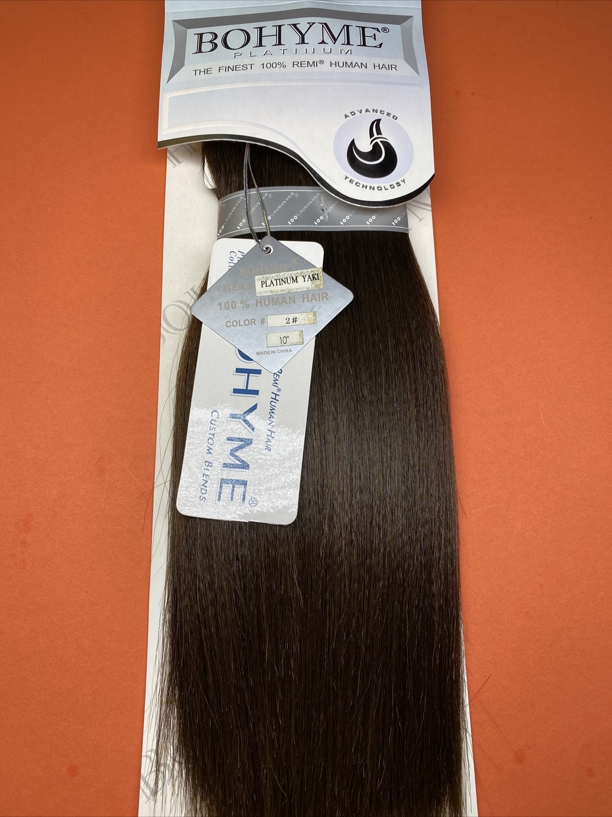 Bohyme Remi Human Hair Machine_Tied_PLATINUM_YAKI_10″_#2