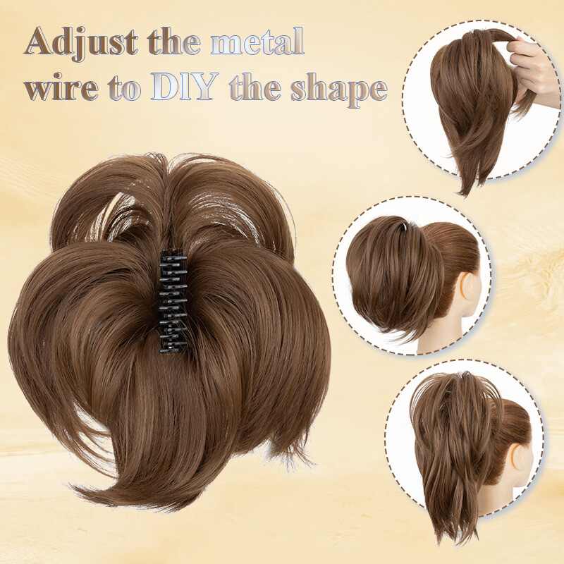 Thick 6″ Short Ponytail Hair Clip In As Human Claw On Pony Tail Hair Extension