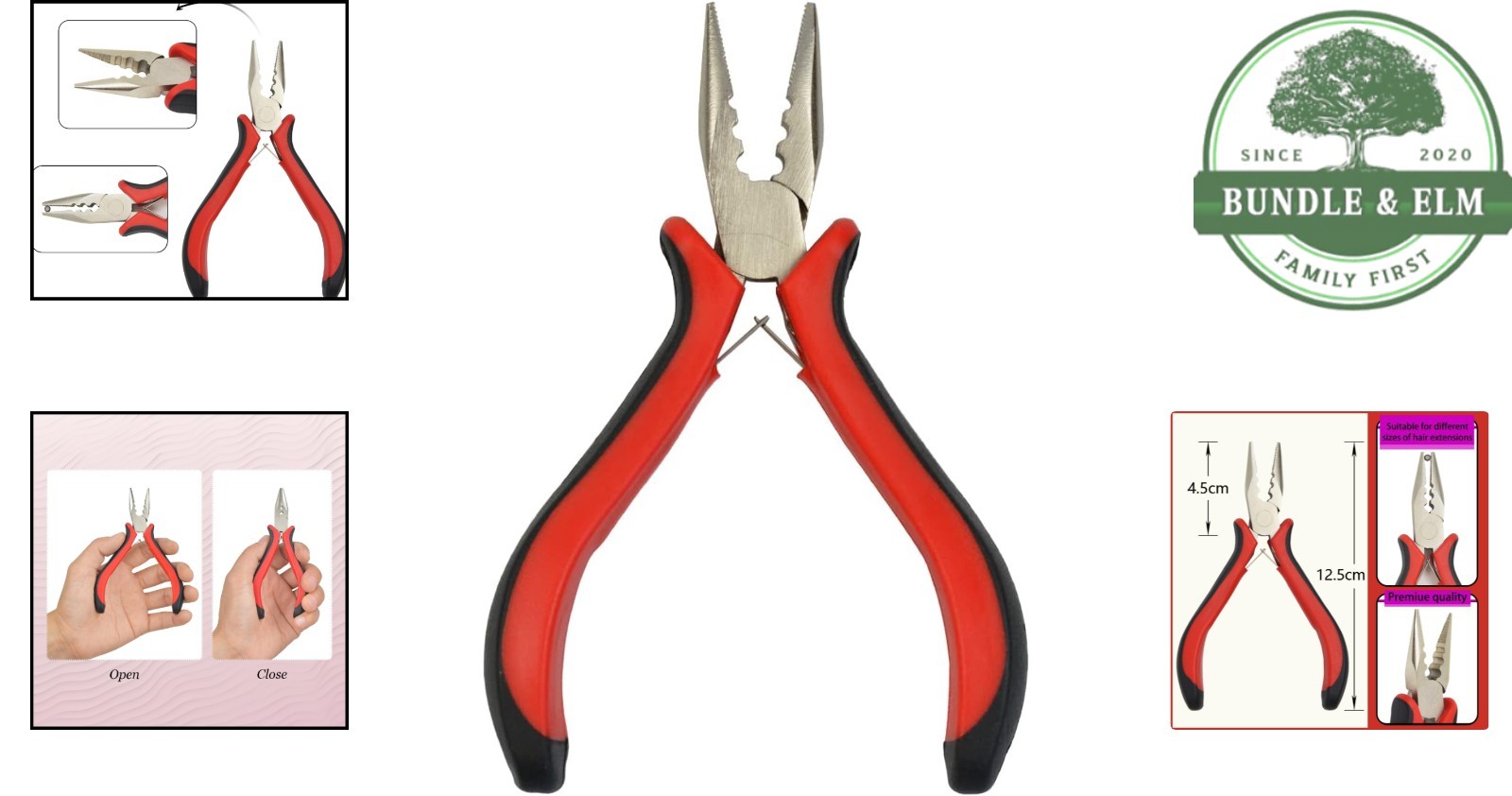 Compact Hair Pliers for Professional Use with Comfortable Grip and Safety Tips