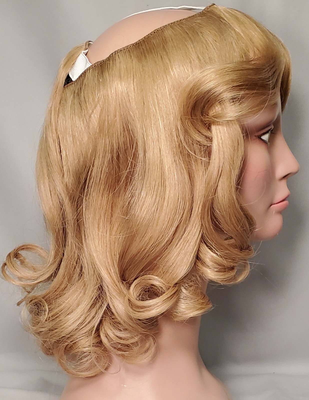 CMC Human hair Halo Bangs 27 Blonde NWOT Display (Hat NOT included)