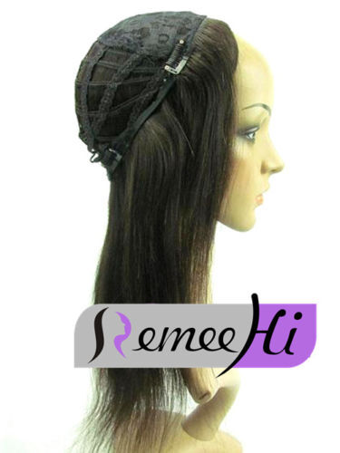 Remy 3/4 Half Wig 100% Human Hair Half Wig Straight Hair Machine Weft Cap 15-24″