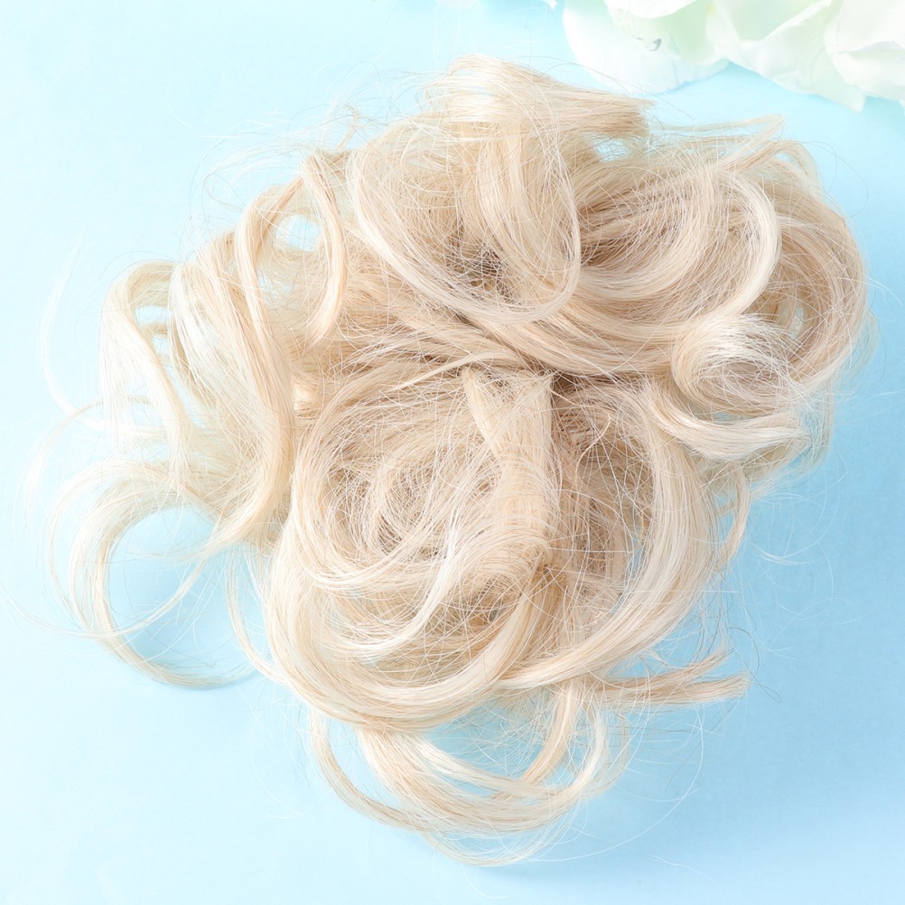 Hair Extension Bun in Golden Color Easy to Wear for Party and Gathering