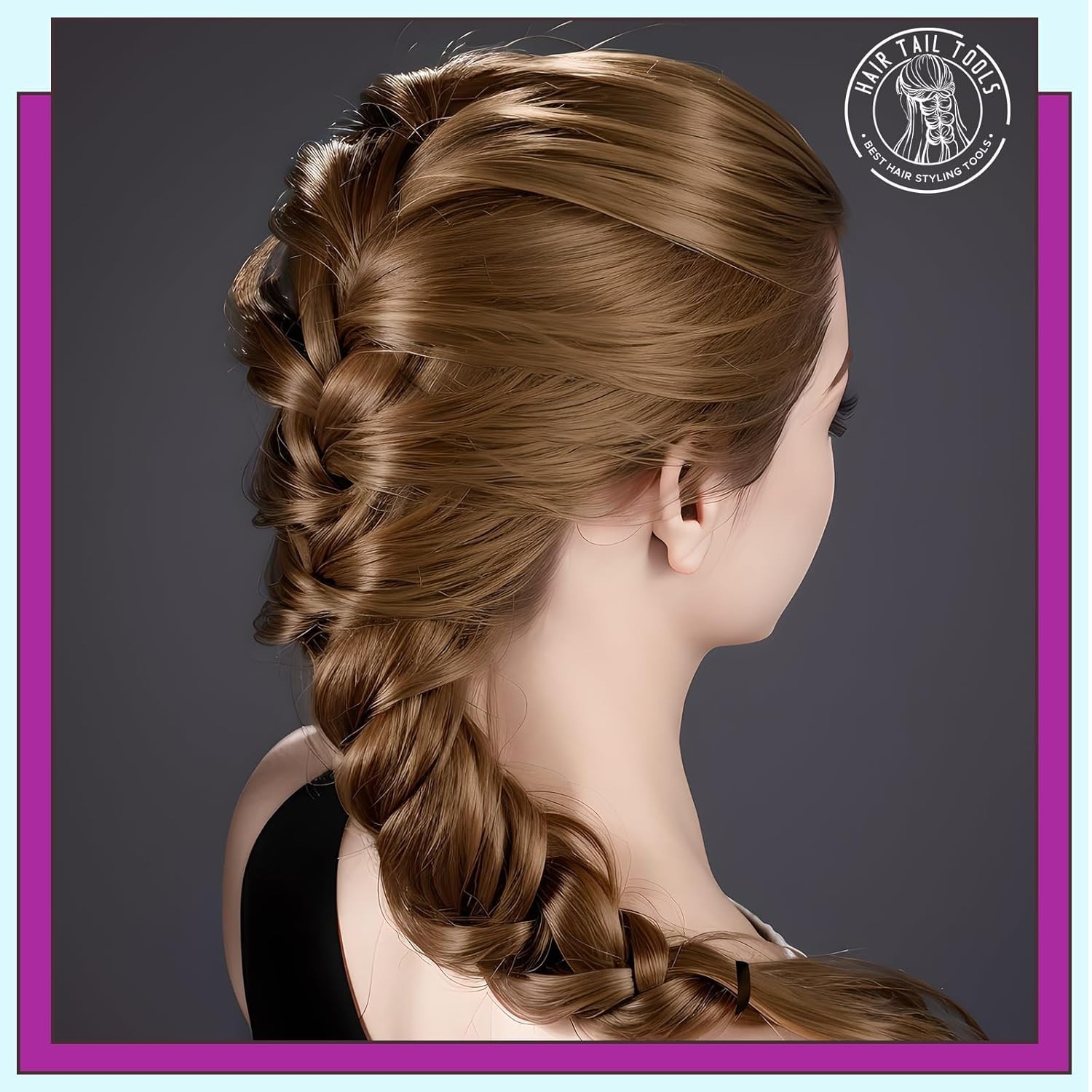 Effortless Hair Braiding: 4pc Purple and Blue Styling Tool Set for Women & Girls