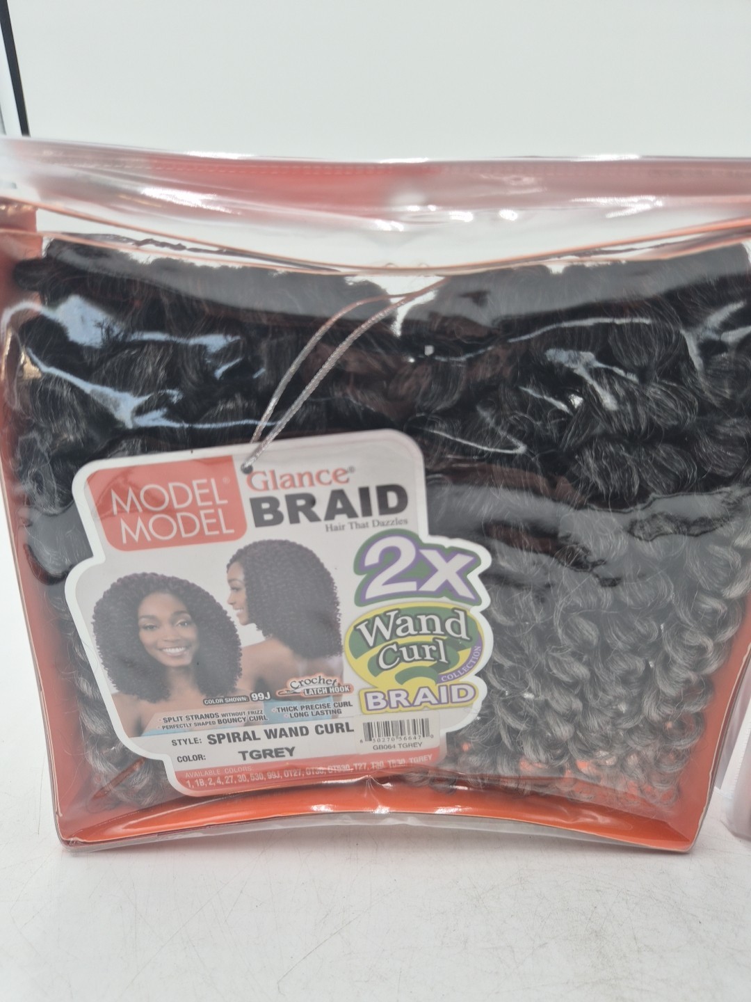 Model Model Glance Braid Color Tgrey Jumpy Wanda Curl 2x Wand Spiral Lot Of 2