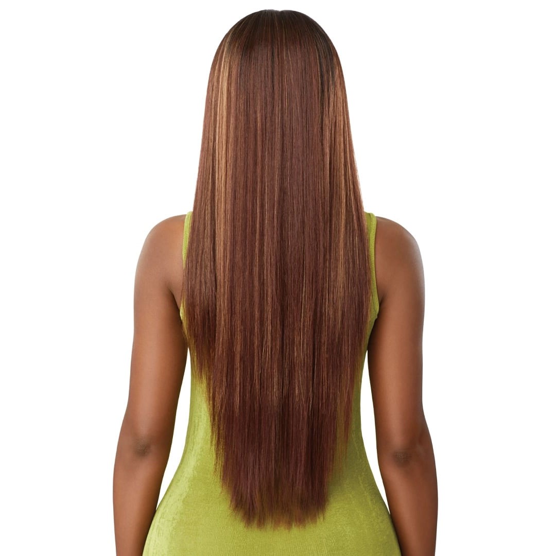Outre 6×5 Pre-cut Lace Closure Wig – Human Hair Blend – Sleek Yaki 30″