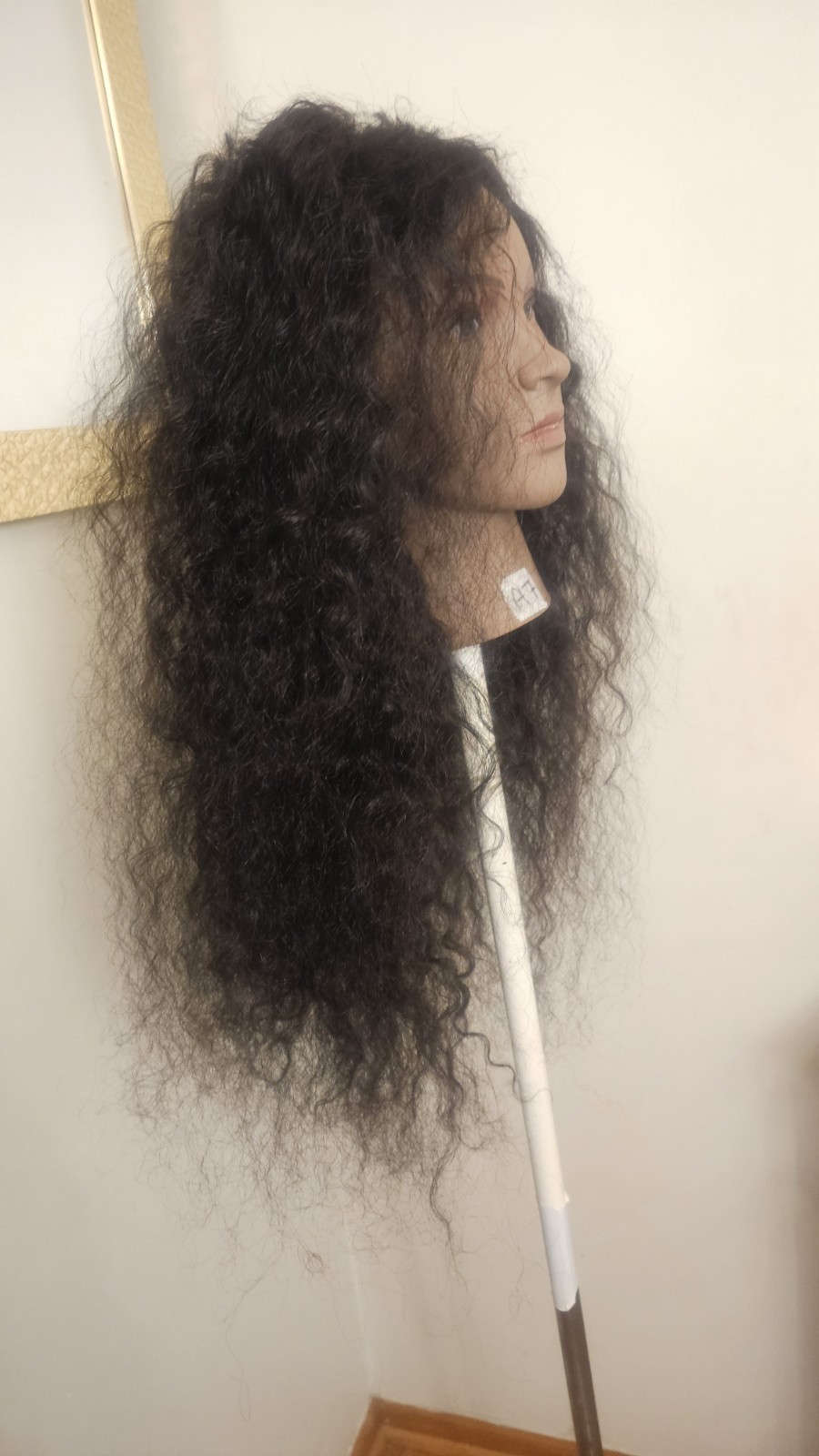 High Quality regular Top Black 24 to 26″ curly 100% Virgin Human Hair Lace Wig