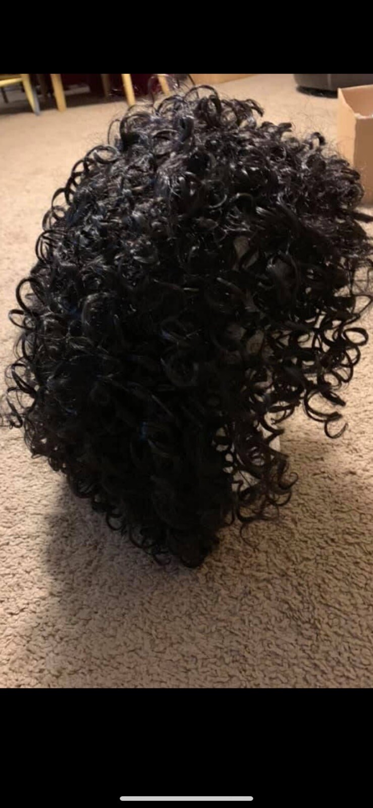 Curly Kinky Afro Wig 16” Natural Black Synthetic 1B#
