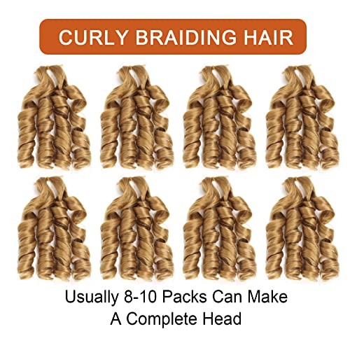 French Curly Braiding Hair 12 Inch 8 Packs Curly 12 Inch/Pack of 8 Blonde