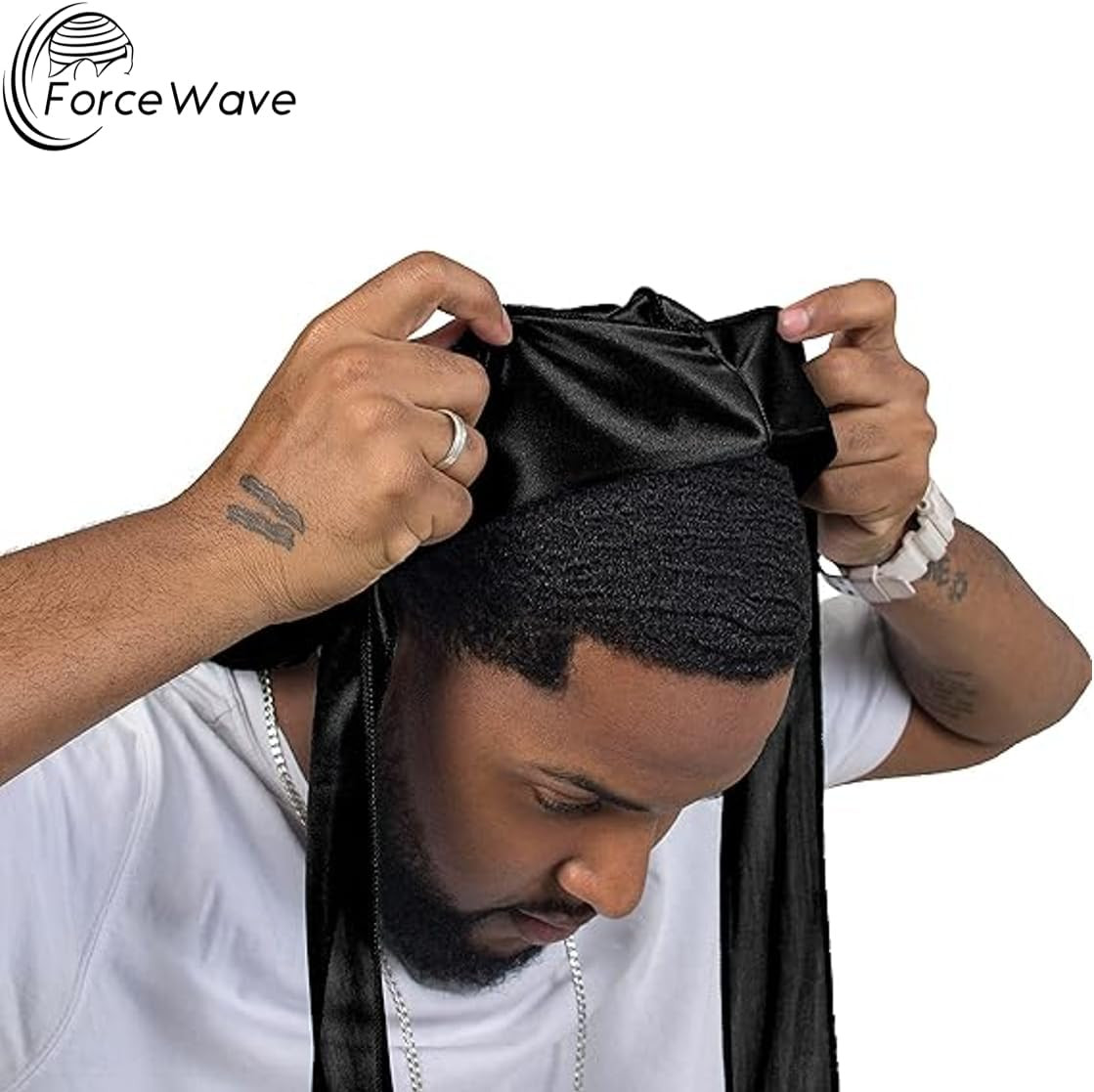 2 Pieces Silky Durag Pack for Men Women Waves, Premium Satin Deluxe Du-Rag