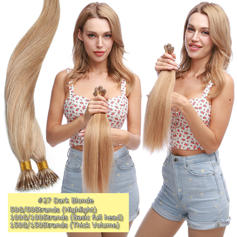 AAA+ Hair Extensions Nano Ring Beads Tip Remy Human Hair Micro Loop 1G THICK 50S