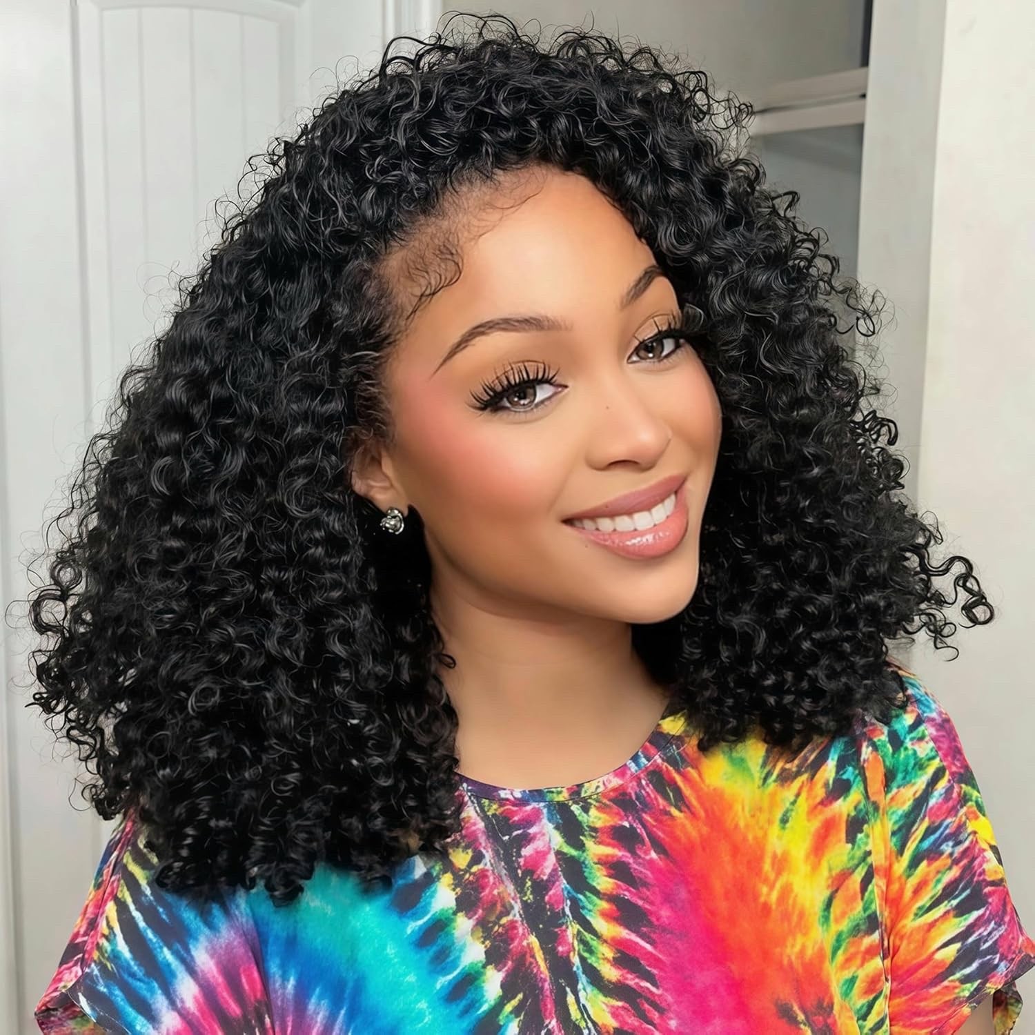 Half Wig Human Hair – 200% Density Curly Half Wig 3 In 1 Wear Go Glueless Wigs 1