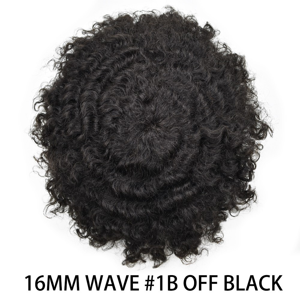 US Afro Kinky Curly Mens Toupee Black Men Hair Units Replacement System Durable