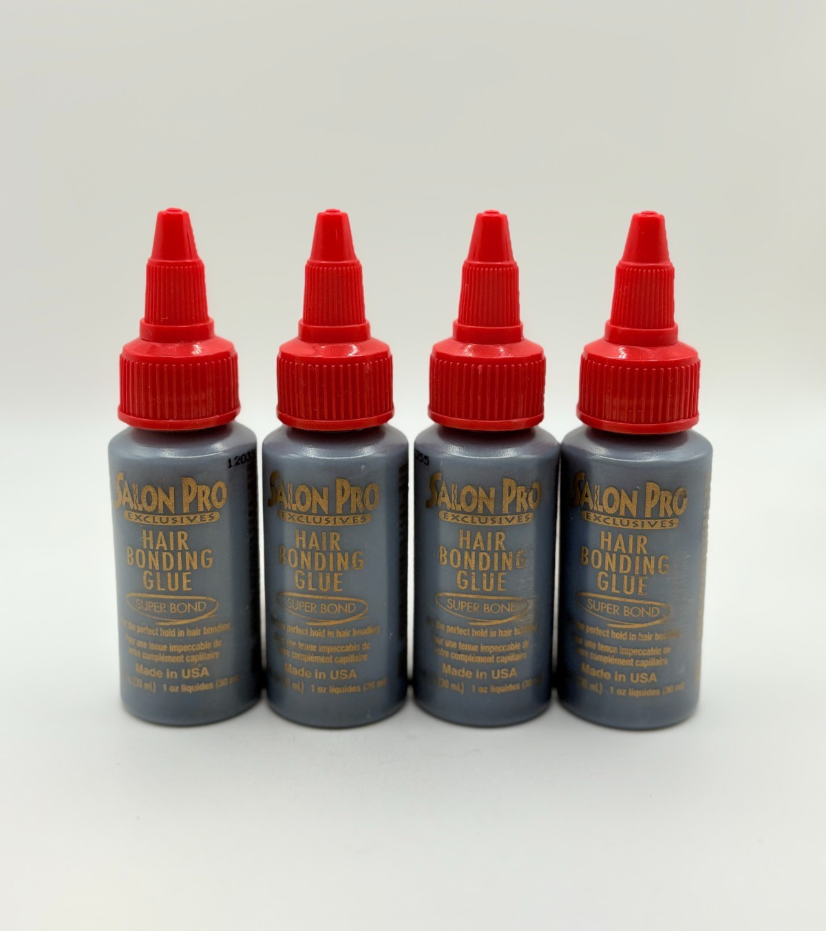 (4PACK) Salon Pro HAIR BONDING GLUE ANTI-FUNGUS HAIR LACE WIG CAP (1oz)