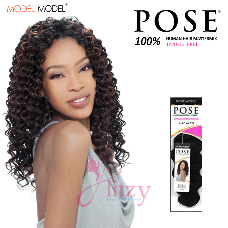 Model Model POSE Deep Weave Human Hair Master Mix weaving 14″