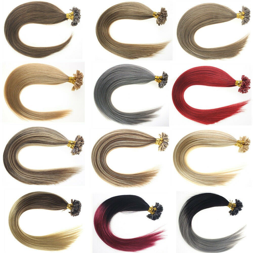 Pre Bonded Fusion U Tip Human Hair Extensions Keratin Nail Tip Remy Hair 100S