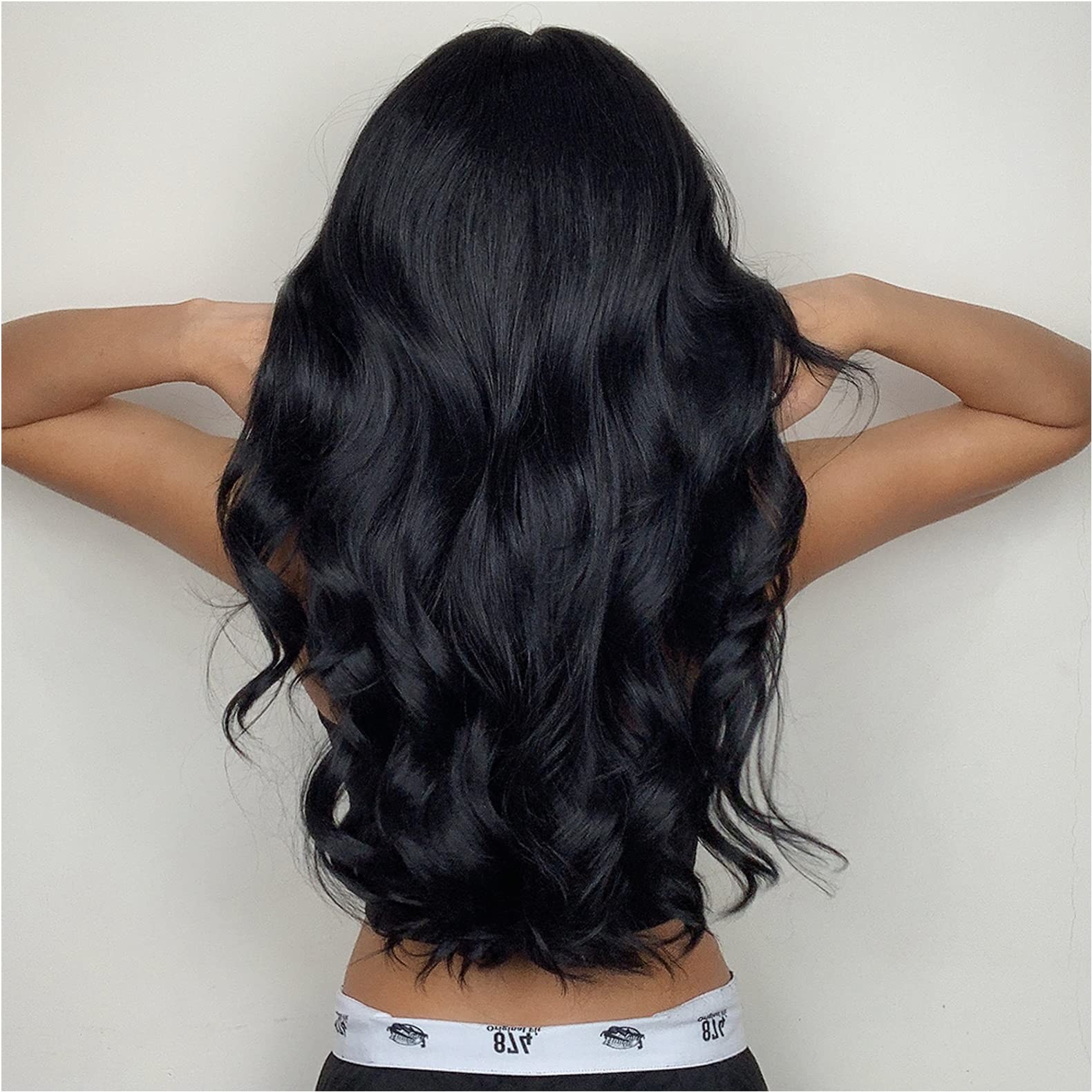 Black Wig for Women Long Wavy Black Hair Wigs Middle Part Black Wigs Heat Res…