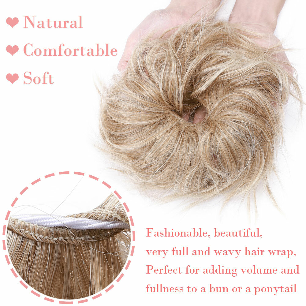 X-LARGE Thick Messy Bun Hair Piece Scrunchie Updo Hair Extension as Human BUN US