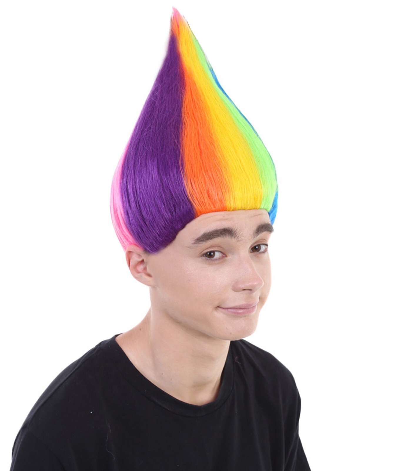 Unisex Rainbow Colors Straight Troll Synthetic Wig For Festival Halloween,HM-087