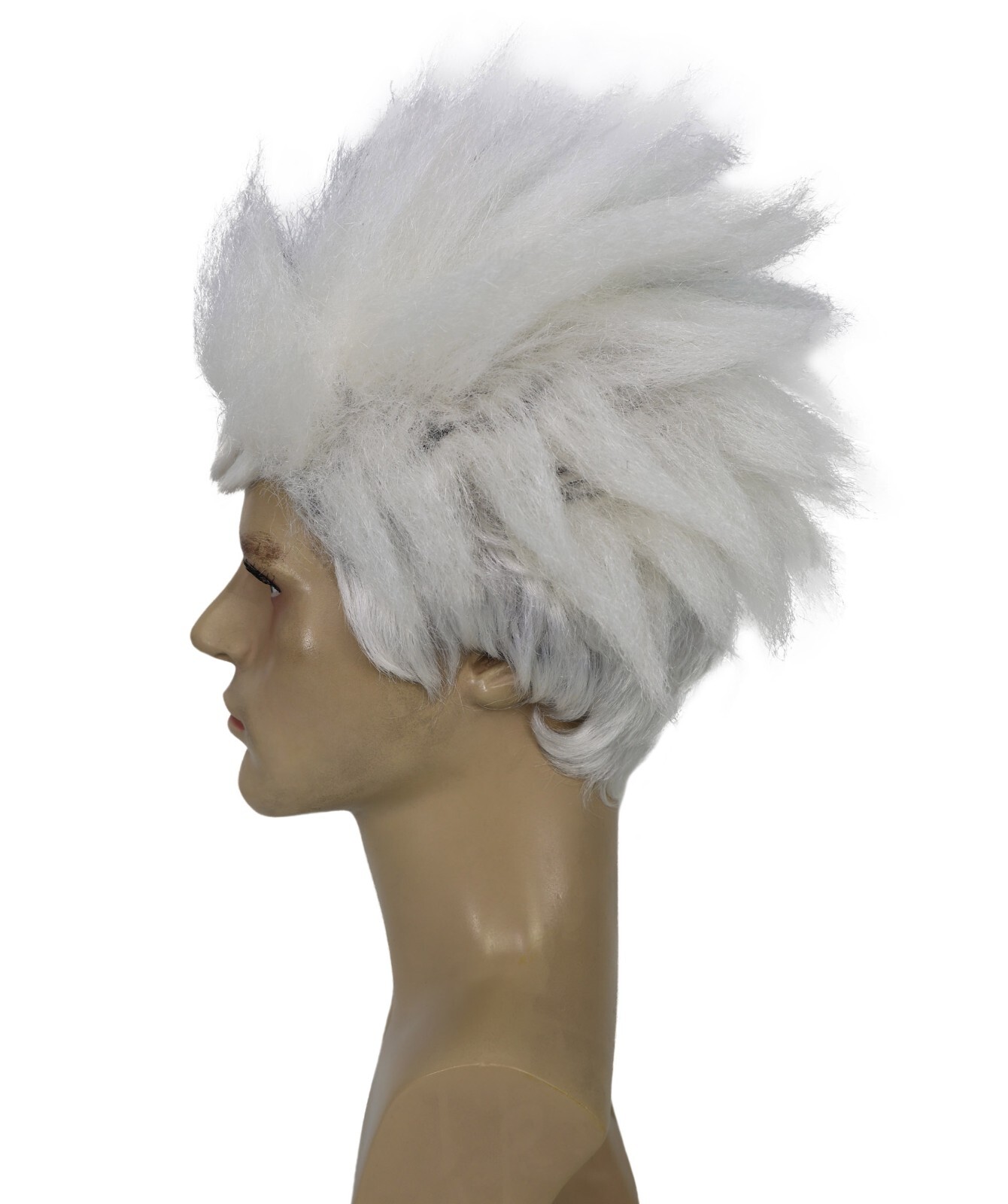 HPO Adult Men’s Anime Spiky Black Wig, Flame-retardant Synthetic Fiber