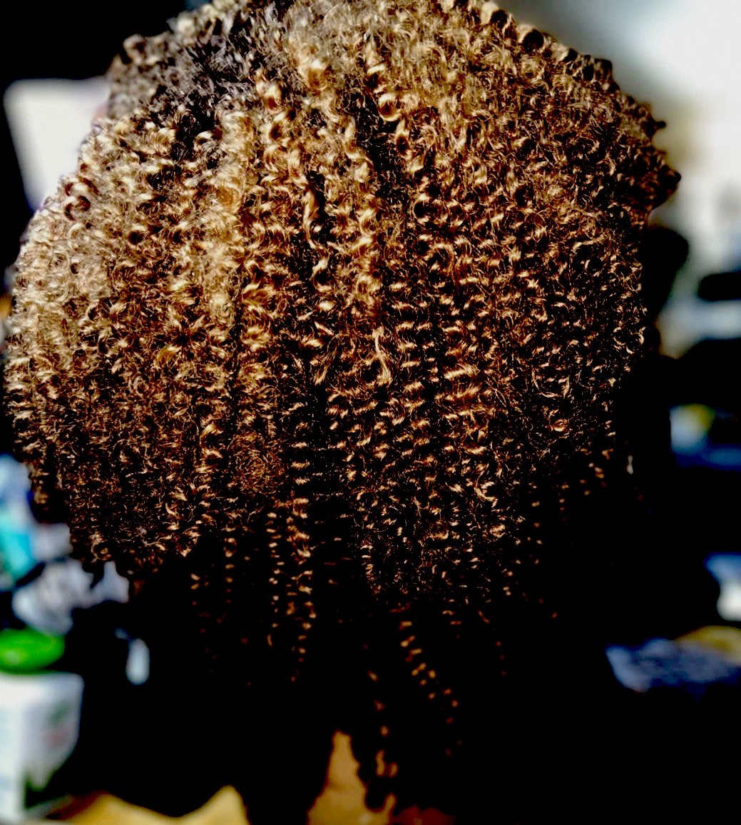 14” TEXTURED 100% HUMAN HAIR WIG SPIRAL CURL 2/4/30 HANDTIED THICK NWOT 🩷